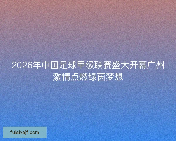2026年中国足球甲级联赛盛大开幕广州激情点燃绿茵梦想