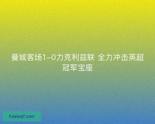 曼城客场1-0力克利兹联 全力冲击英超冠军宝座