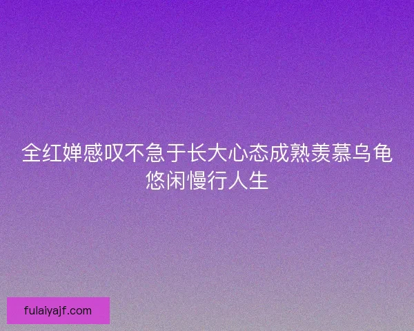 全红婵感叹不急于长大心态成熟羡慕乌龟悠闲慢行人生